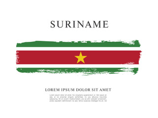 Fototapeta premium Vector illustration design of Suriname flag