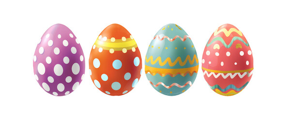 set of easter eggs isolated