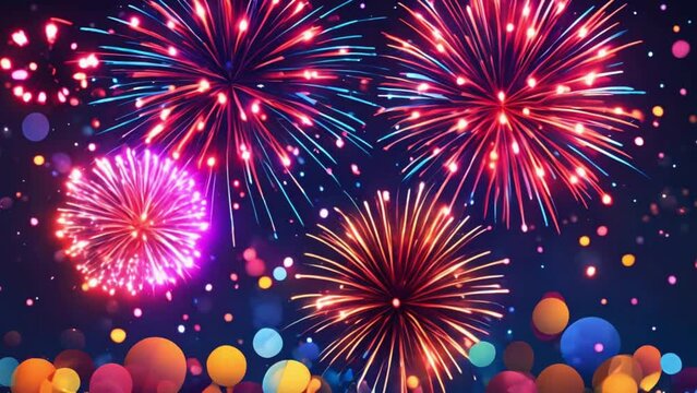 fireworks on the night sky