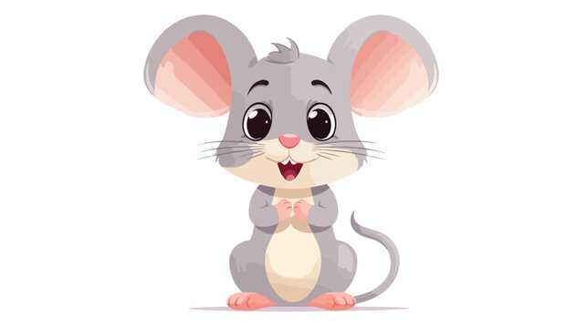 Cute little mouse standng on its hind legs. Adorabl