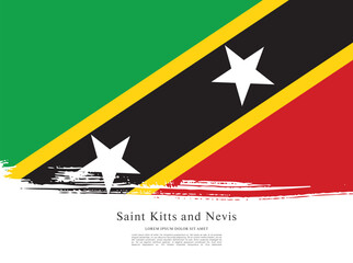 Vector illustration design of the Federation of Saint Kitts and Nevis flag