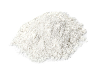 Pile of baking powder isolated on white
