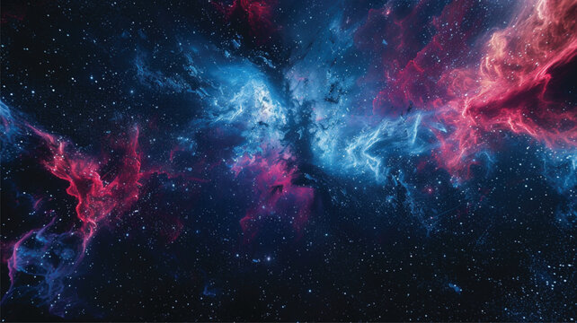 Nebula and galaxies in space. Abstract cosmos galaxy background