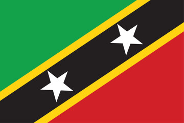 Vector illustration design of the Federation of Saint Kitts and Nevis flag