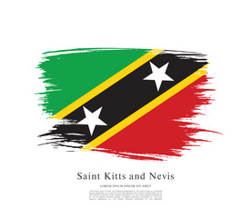 Vector illustration design of the Federation of Saint Kitts and Nevis flag