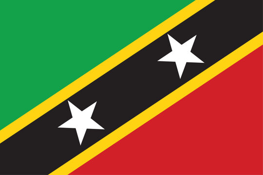 Vector illustration design of the Federation of Saint Kitts and Nevis flag - Powered by Adobe