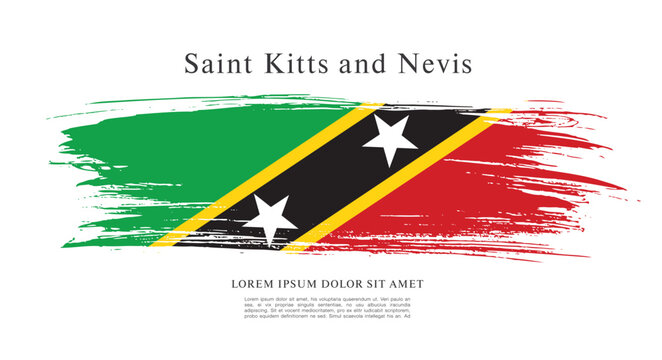 Vector illustration design of the Federation of Saint Kitts and Nevis flag