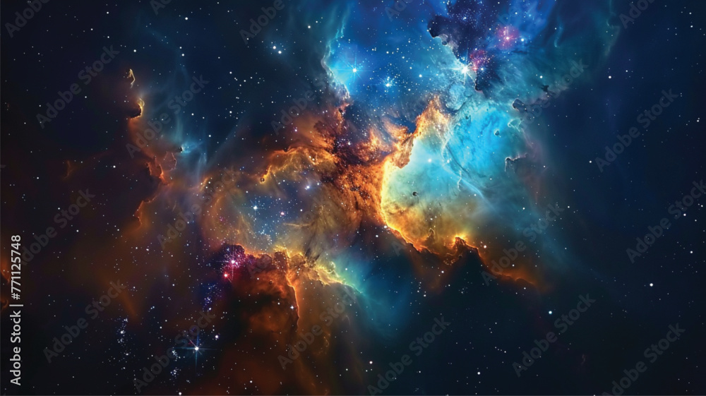 Canvas Prints nebula and galaxies in space. abstract cosmos galaxy background