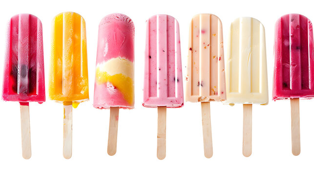 variety of Popsicle, on white
