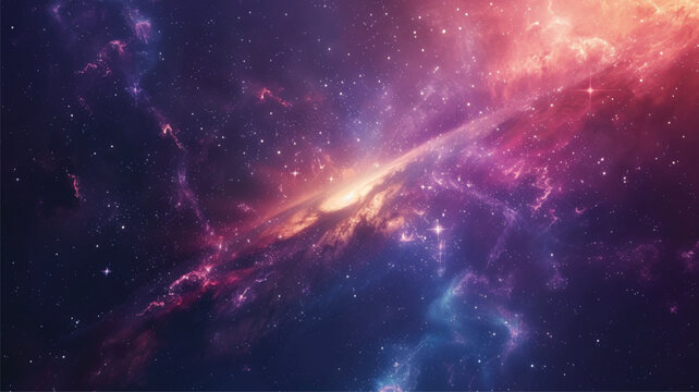 Nebula and galaxies in space. Abstract cosmos galaxy background