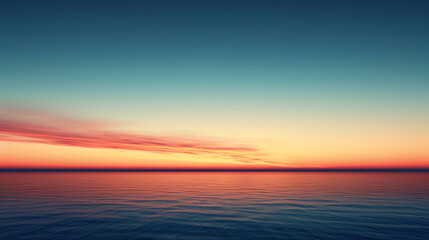 Naklejka na ściany i meble A beautiful sunset over the ocean with a calm and peaceful mood