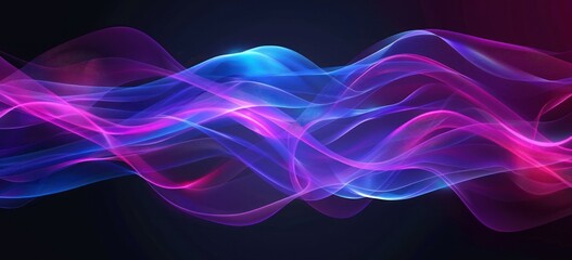 Fototapeta premium Neon light wave lines abstract design.. Neon Gradient colorful background wallpaper. Neon light Gaming theme.
