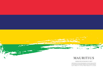 Vector illustration design of the Republic of Mauritius flag