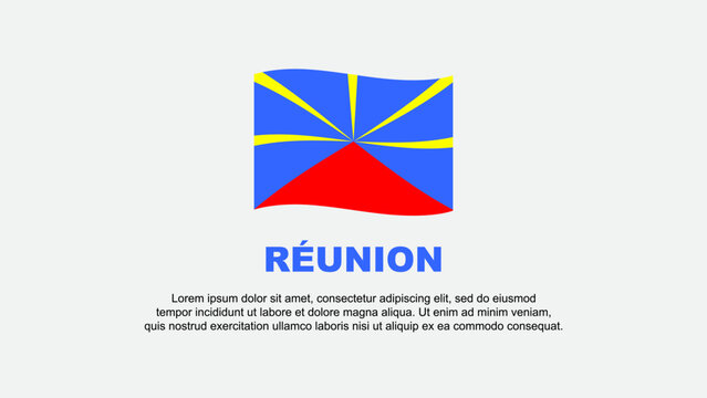 Reunion Flag Abstract Background Design Template. Reunion Independence Day Banner Social Media Vector Illustration. Background