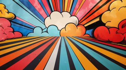 Step into a world of vibrant hues with this throwback Retro Pop Art Explosion backdrop