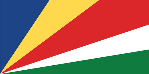 Vector illustration design of the Republic of Seychelles flag layout