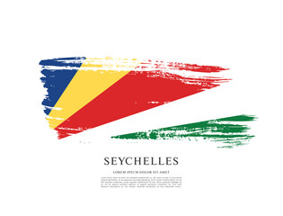 Vector illustration design of the Republic of Seychelles flag layout