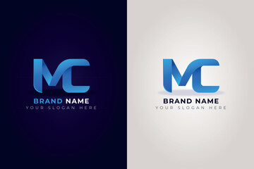 Construction mc logo design illustration - obrazy, fototapety, plakaty
