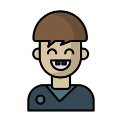 worker icon, Animation of a child smiling happily. This content is suitable for how important it is to maintain healthy teeth