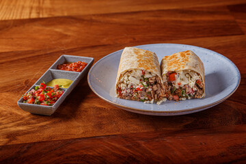 burrito de asada con chorizo