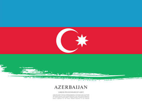 Flag of Azerbaijan, brush stroke background
