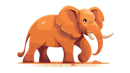 Elephant flat cartoon vactor illustration isolated