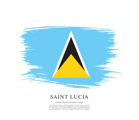 Flag of Saint Lucia, brush stroke background