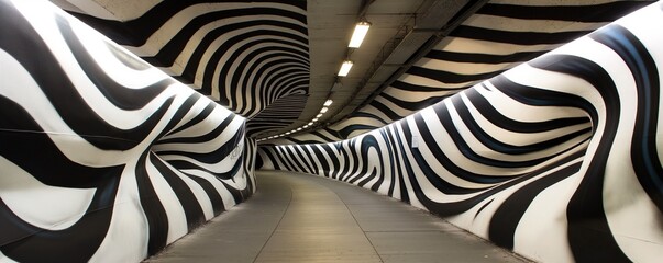 Subway Graffiti, urban tunnel, Graffiti photography in the subway with neon colors. 