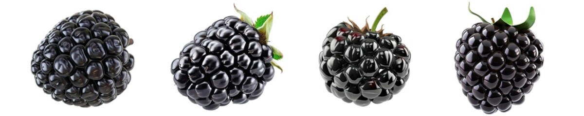 Collection of PNG. Blackberry isolated on a transparent background.