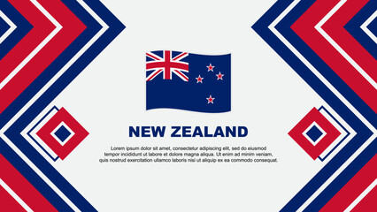 New Zealand Flag Abstract Background Design Template. New Zealand Independence Day Banner Wallpaper Vector Illustration. New Zealand Design - obrazy, fototapety, plakaty