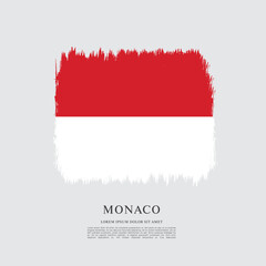 Flag of Monaco, brush stroke background