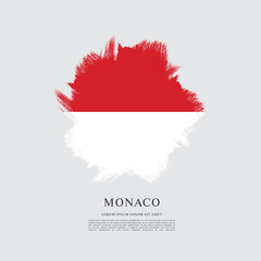 Flag of Monaco, brush stroke background