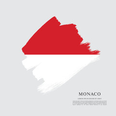 Flag of Monaco, brush stroke background
