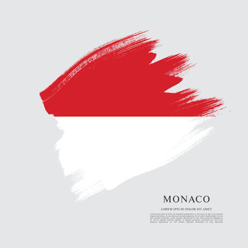 Flag of Monaco, brush stroke background