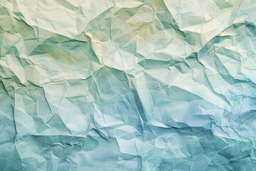 Obraz premium Сrumpled paper texture background, light blue and green tones, very detailed