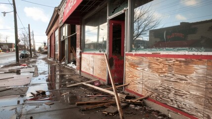 Despite cleanup efforts the neighborhoods affected by the flash flood still bear scars with boardedup windows and abandoned storefronts serving as a reminder of the devastation