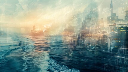 Surreal Dreamscape Detailed photographs of dreamy landscapes or cityscapes with intentional blur creating ethereal and otherworldly scenes that evok  AI generated illustration