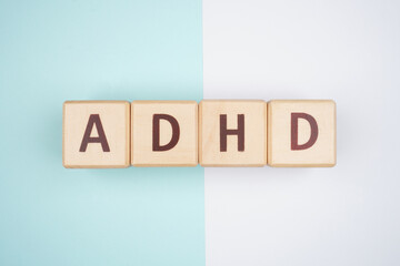 ADHD Abbreviations About Health Isolated Background - obrazy, fototapety, plakaty