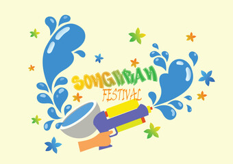 Thailand Fastival Songkran Days,Colorful Background.