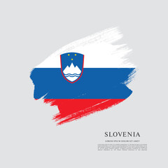 Flag of Slovenia, brush stroke background
