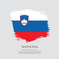 Flag of Slovenia, brush stroke background