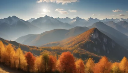 Foto op Aluminium Panorama mountain autumn landscape © ahmad05