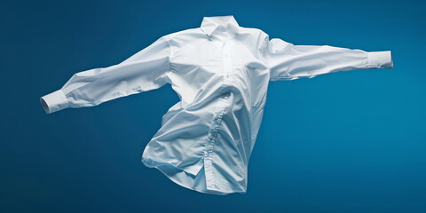 white shirt with long sleeves floating in the air, generative AI