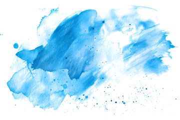 Blue watercolor blotch on white background.