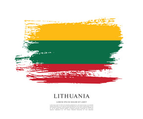 Flag of Lithuania, brush stroke background