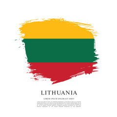 Flag of Lithuania, brush stroke background