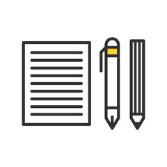 シンプルなペンとノート　紙とペン