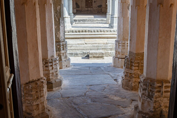 ancient temple pillars unique architecture at morning