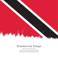 Flag of Trinidad and Tobago, brush stroke background