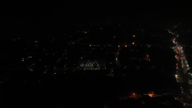 Ariel view of City Sialkot Pakistan at night